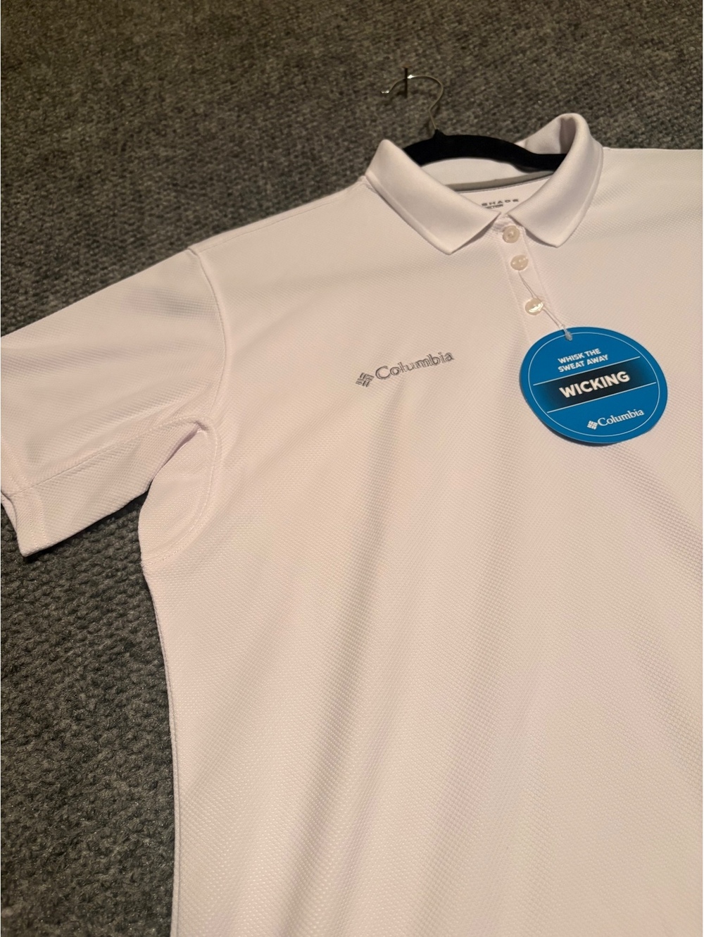 Columbia Omni-Shade White short sleeve New With Tags Women's Large Polo Shirt